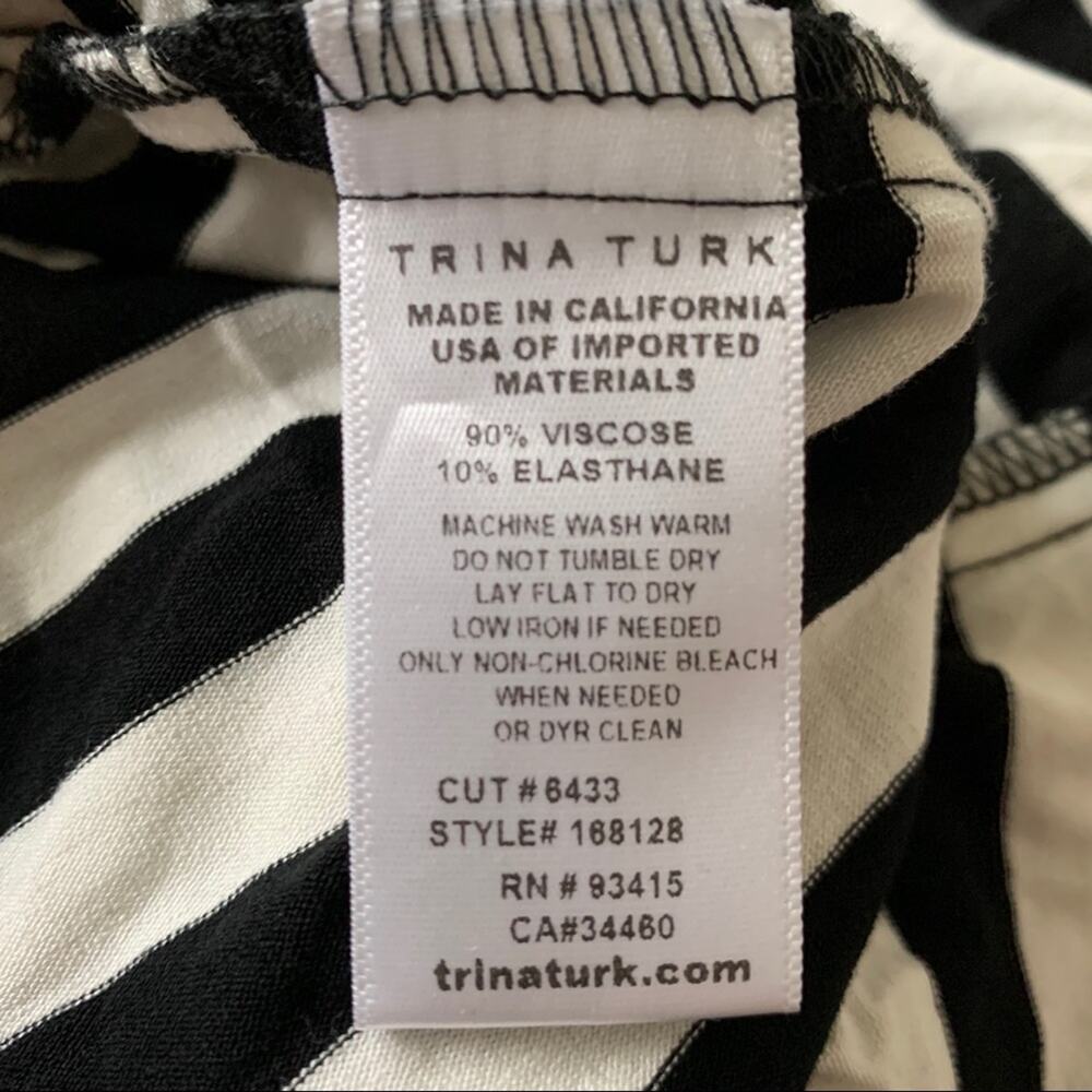 Trina Turk Alegra black and white striped off-the-shoulder top, size L - Picture 5 of 5